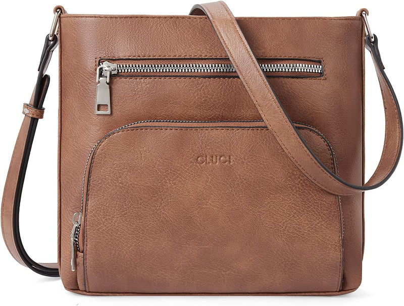 CLUCI Damen Umhängetasche Weiche Vegane Lederhandtaschen Vintage Designer Multi Taschen Reise Schult