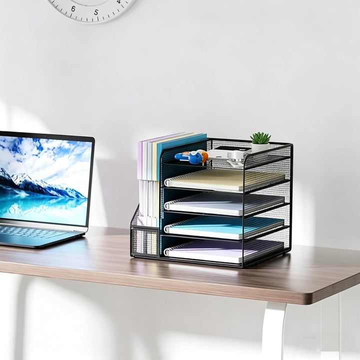 Marbrasse Schreibtisch Organizer und Büro Zubehör,5-Tier Briefablage,Mesh Büro Organizer für Schreib