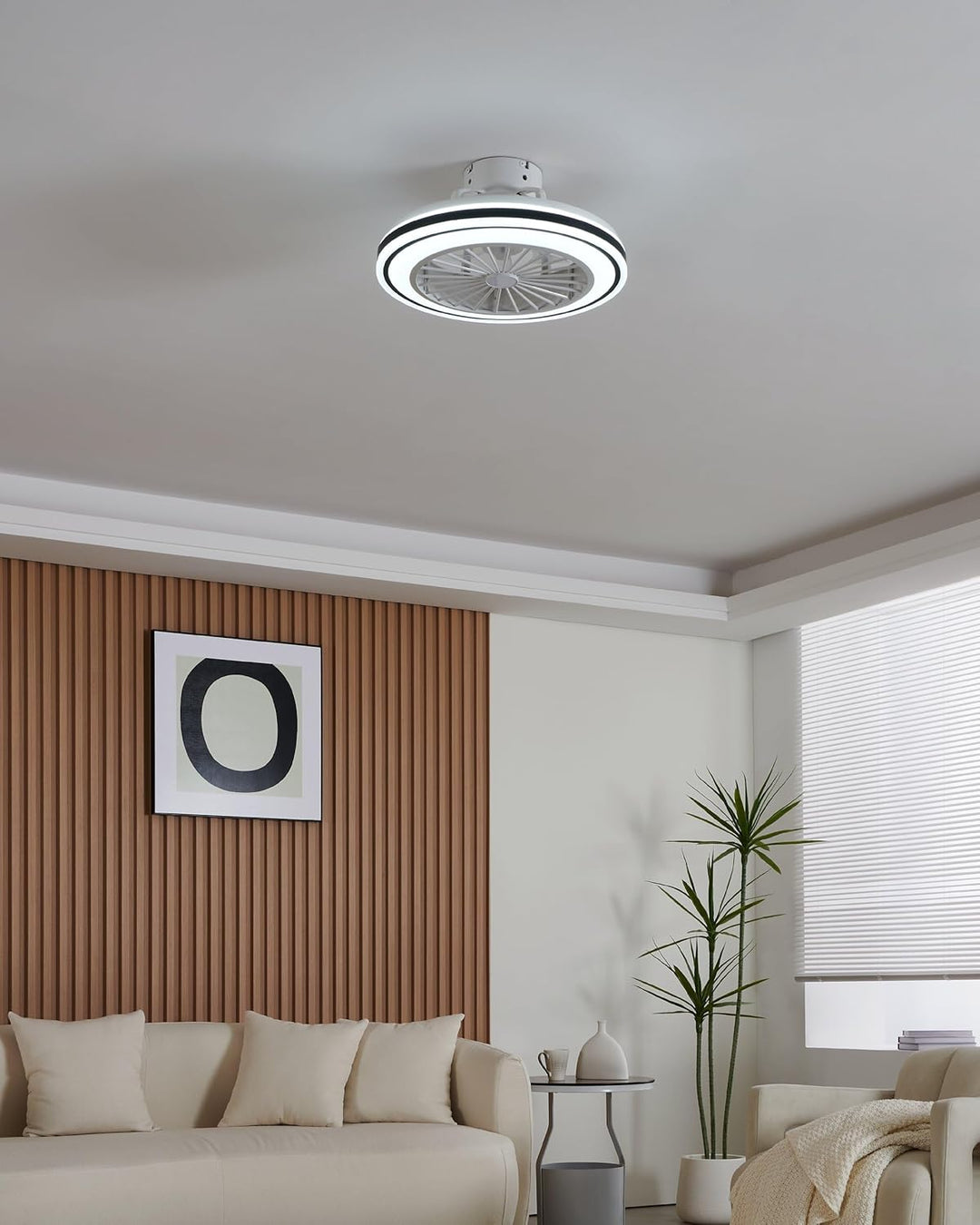 EGLO Deckenventilator mit LED Beleuchtung Almeria, Ventilator Decke dimmbar mit Fernbedienung, Timer