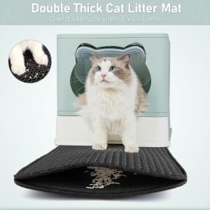 Geschlossenes Katzenklo mit Dach/Deckel & rostfreier Edelstahl-Schublade - Katzentoilette mit Aktivk