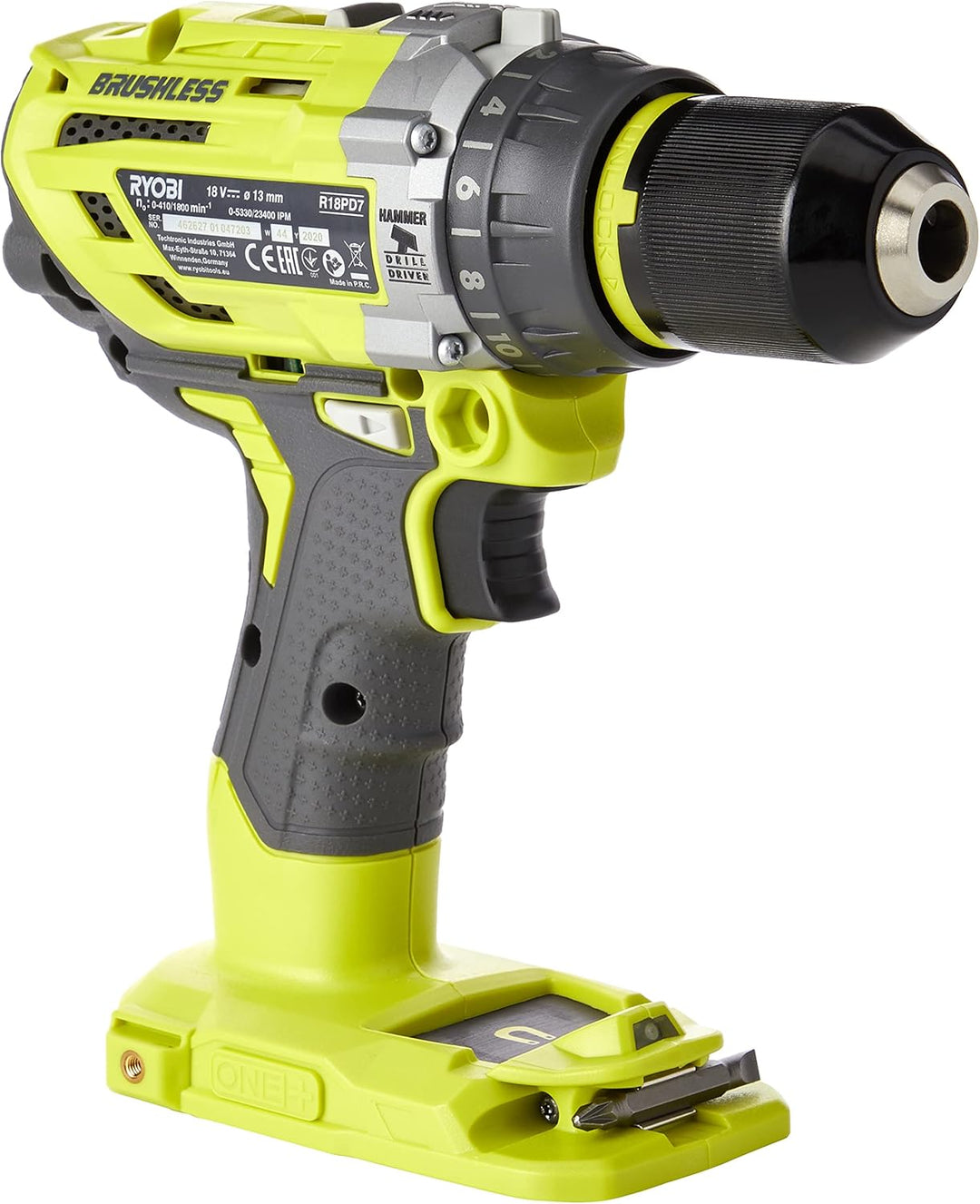 Ryobi Akku-Schlagbohrschrauber (18 V, Schlagbohrfunktion, ohne Akku, Schnellspannbohrfutter, LED-Bel