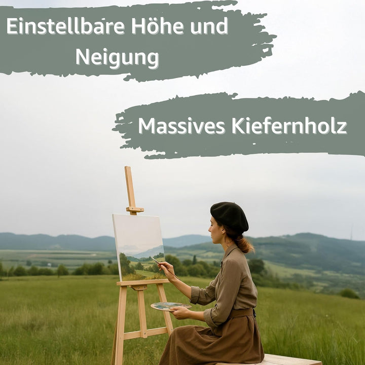Staffelei Holz gross 150 cm - Leinwand Ständer Hochzeit Staffeleien Feldstaffelei höhenverstellbar H