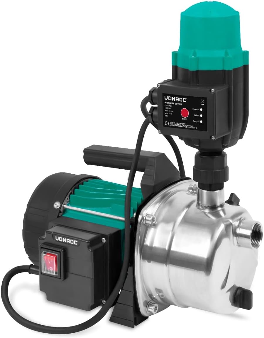 Hydrophorpumpe/Automatikpumpe – 1000 W – 3500 l/h | Mit Druckschalter – Trockenlaufschutz
