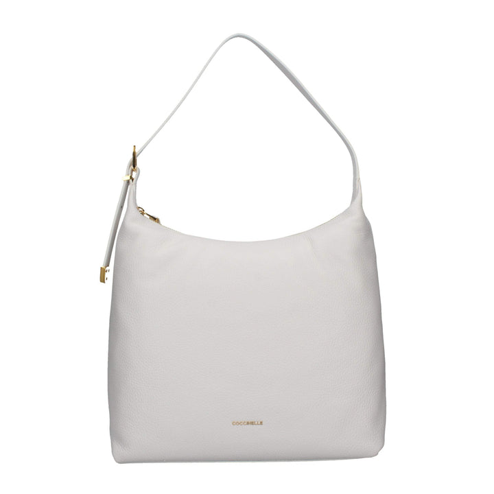 Coccinelle Leder Schultertasche Gleen Handbag Grained Leather Brillant White, Brillant White