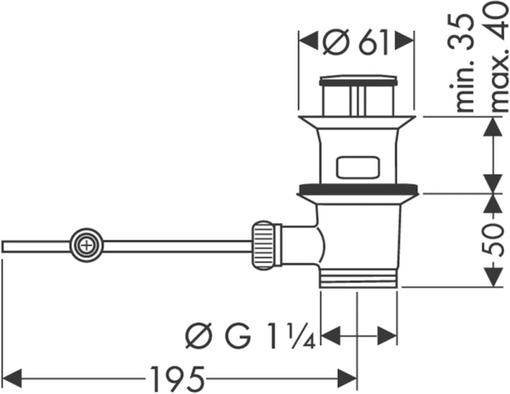 hansgrohe Zugstangen-Ablaufgarnitur, Chrom Single, Single
