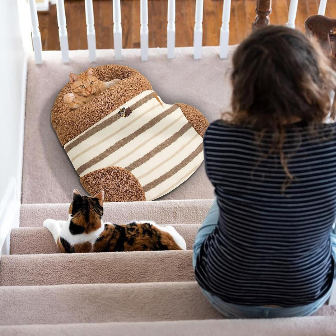 Katze Schlafsack - selbstwärme Plüschkätzchenbeutel | Katze Hideaway Sleeping Backdle Bags | Wrap co