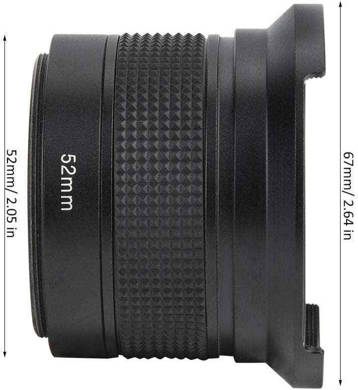 PUSOKEI Weitwinkel-Fisheye-Objektiv, 0,35 x 52 mm Weitwinkelobjektiv, Universal-Fisheye-Objektiv mit