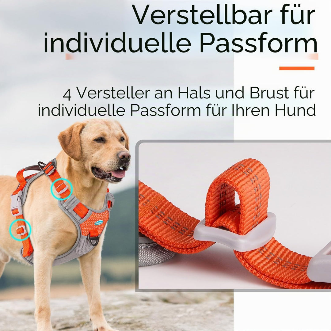 ThinkPet Anti-Zug Hundegeschirr Mit Griff - Leicht Zu Kontrollieren, Verstellbar Ohne Würgen, Reflek