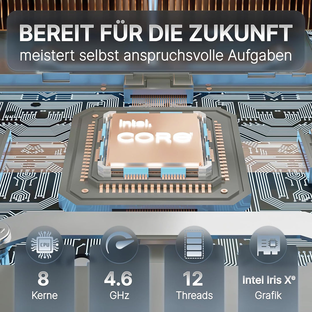 FutureNUC Lux Mini-PC Intel® Core i5-13420H • 8 Kerne, bis 4,6 GHz • Iris Xe Grafik • 16GB RAM, 512G