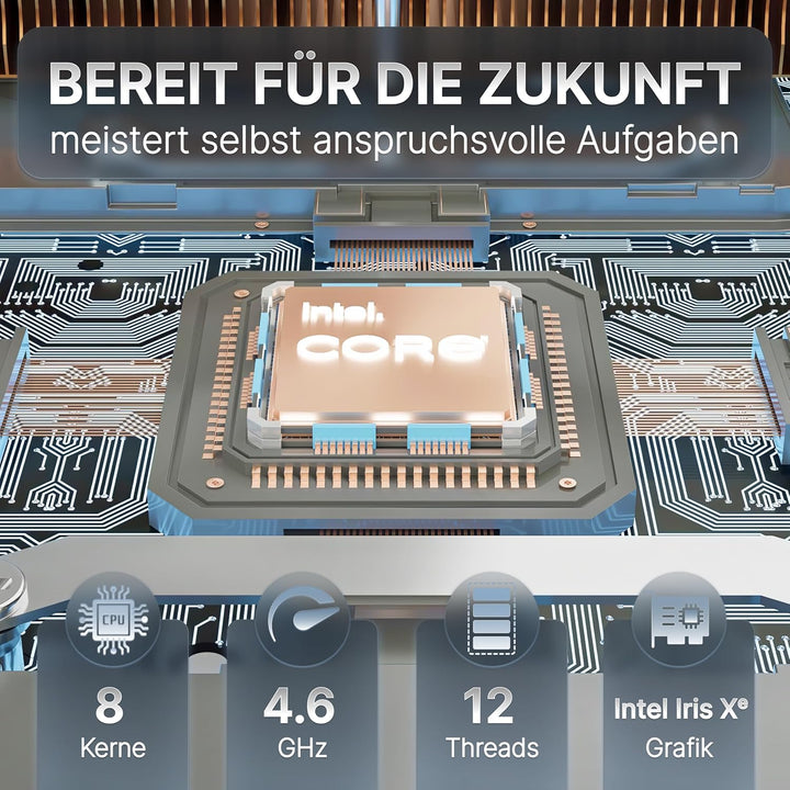 FutureNUC Lux Mini-PC Intel® Core i5-13420H • 8 Kerne, bis 4,6 GHz • Iris Xe Grafik • 16GB RAM, 512G