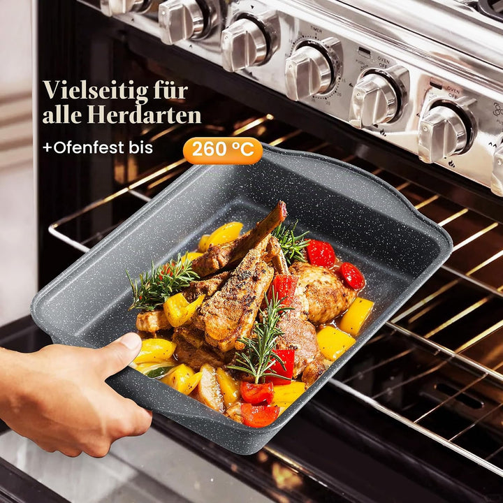 Kitchen Academy Topfset Pfannenset Induktion - 17 teilig, Kochgeschirr Set mit Glasdeckel, PFAS-frei