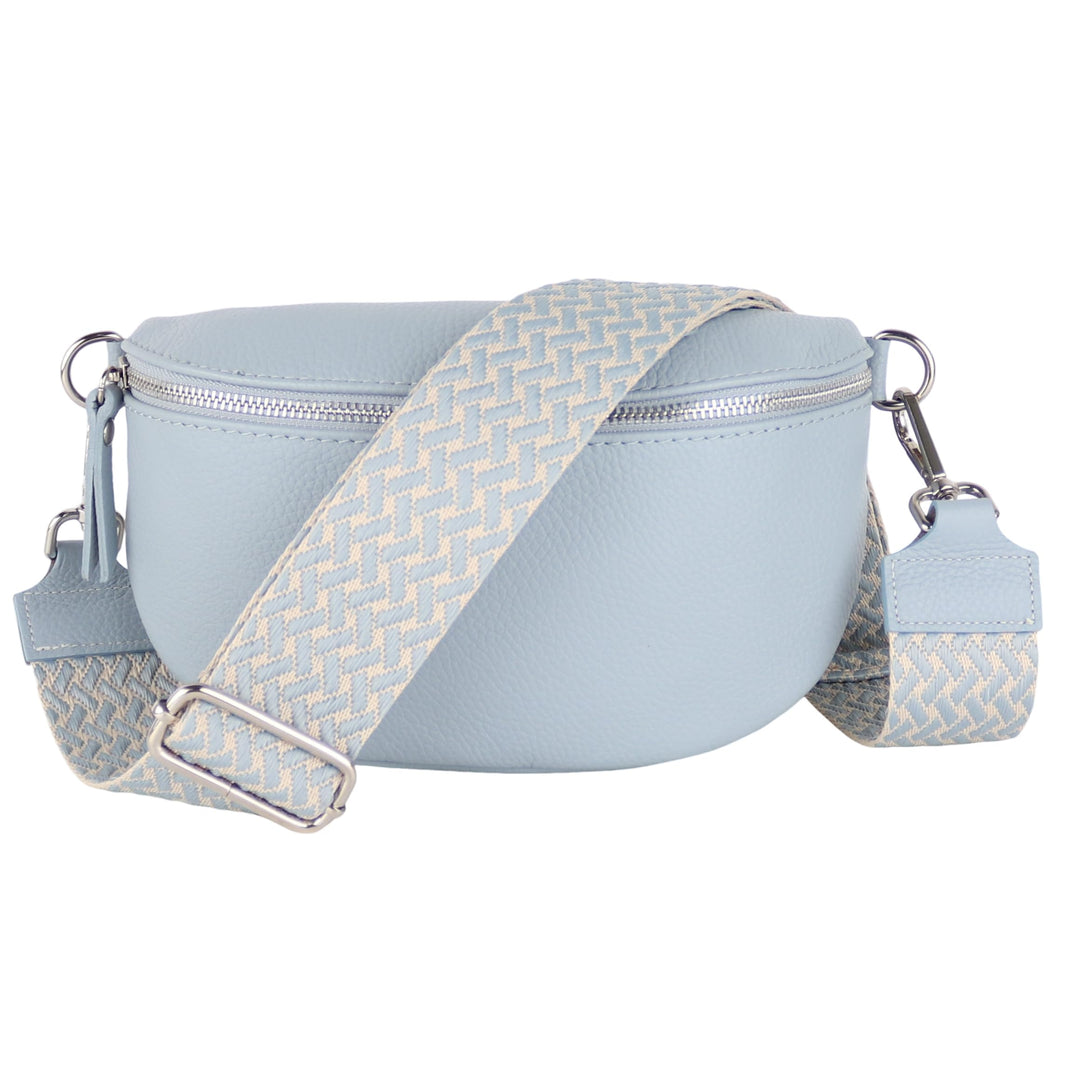 MIRROSI® Bauchtasche Damen, Echtleder, Made in Italy, Umhängetasche, Brusttasche, Crossbody Bag (1 T
