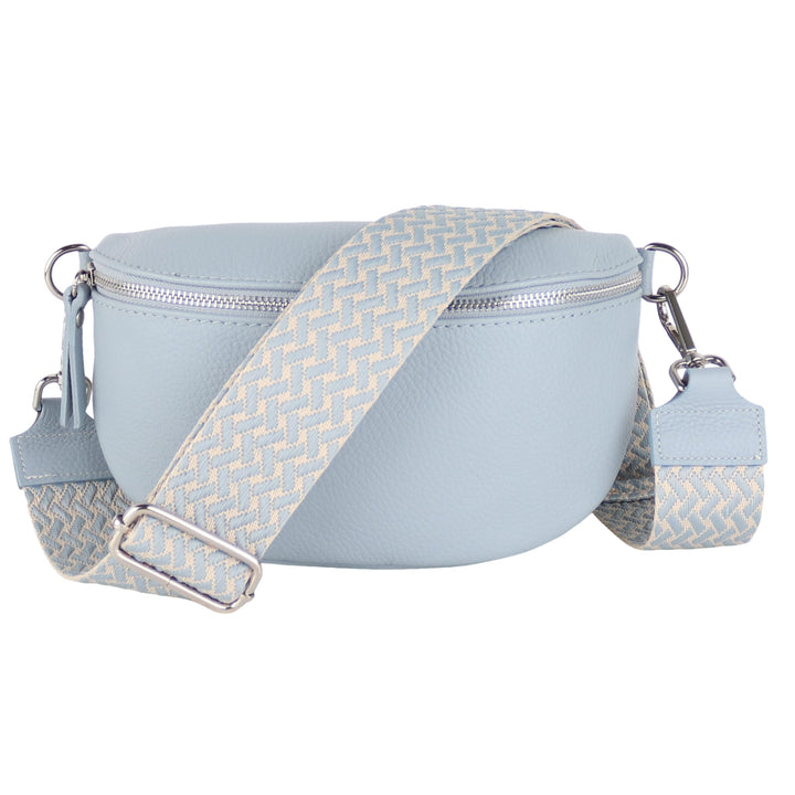 MIRROSI® Bauchtasche Damen, Echtleder, Made in Italy, Umhängetasche, Brusttasche, Crossbody Bag (1 T