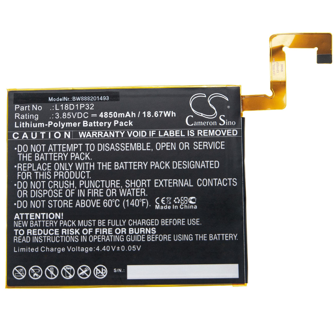 vhbw Akku Ersatz für Lenovo L18D1P32 für Tablet Pad (4850 mAh, 3,85 V, Li-Polymer)
