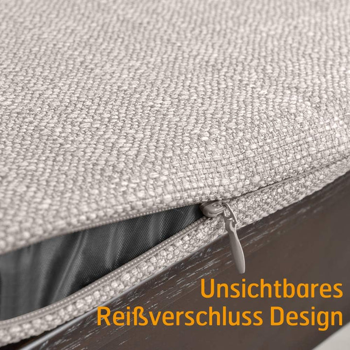 BALCONY &amp; FALCON Trapezförmige Sitzkissen mit Bindebänder in Beige 2er Set: 38– 42 cm grosse Sitzpol