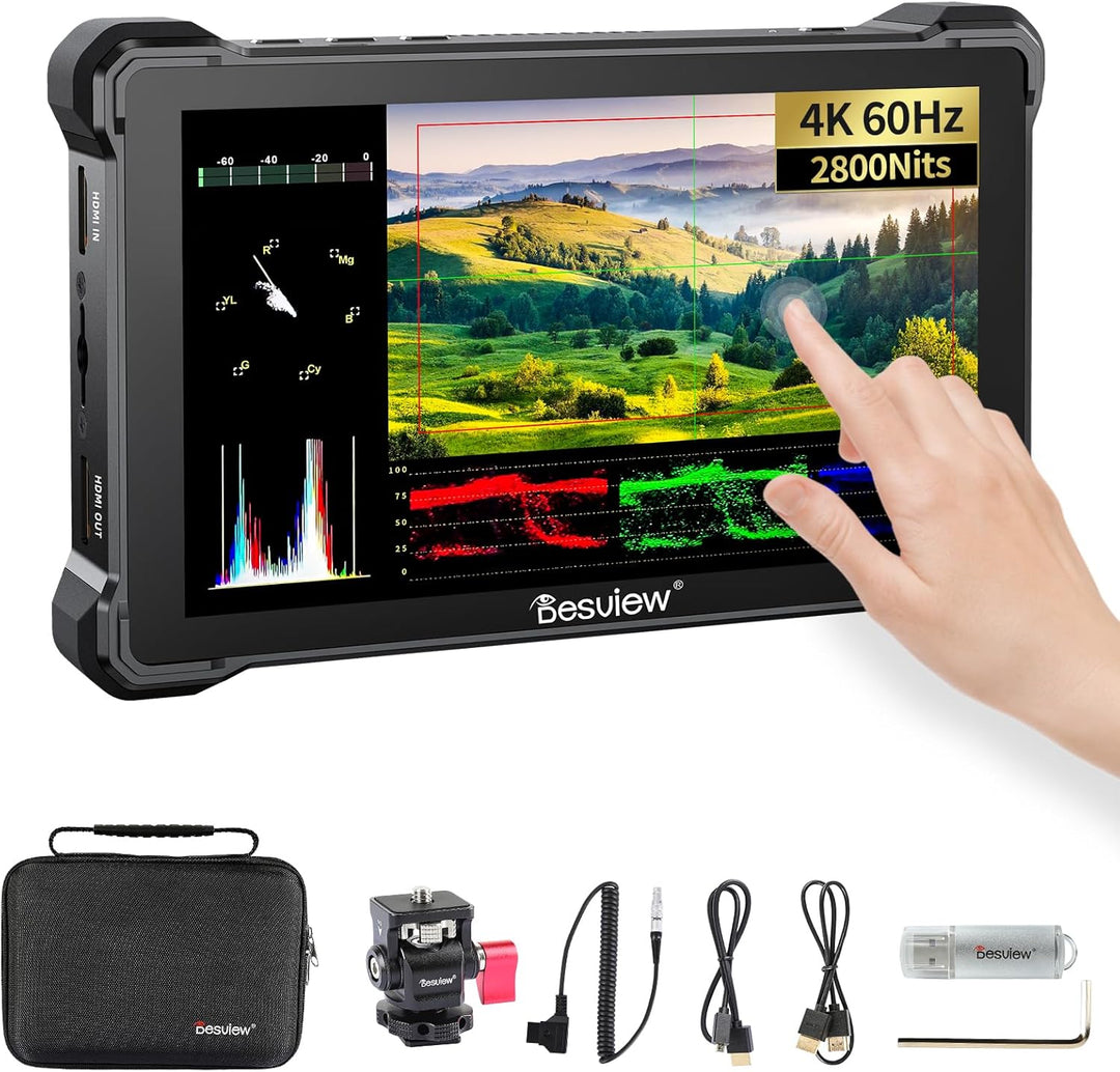 Desview R7II 7 Zoll Kamera Field Monitor 2600nits Touchscreen Feldmonitor mit 4K HDMI Eingang/Ausgan