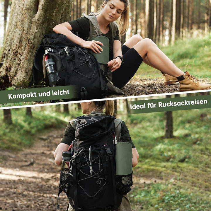 HAUSPROFI Isomatte Camping, Ultraleicht Camping Luftmatratze mit Fusspumpe & Kissen, Aufblasbare Mat
