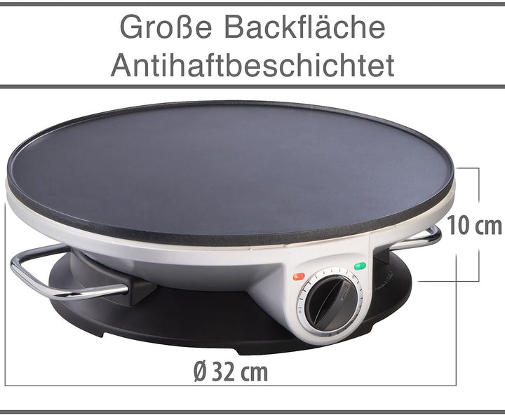 Rosenstein & Söhne Crepespfanne: XXL-Crêpes-Maker mit Antihaftbeschichtung, 1.200 Watt, Ø 32 cm (Cre