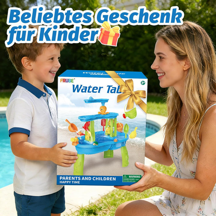FRUSE Wasserspieltisch für Kinder,3-Tier Sand Wassertisch Spielzeug,Wasserspielzeug Aktivität Sensor