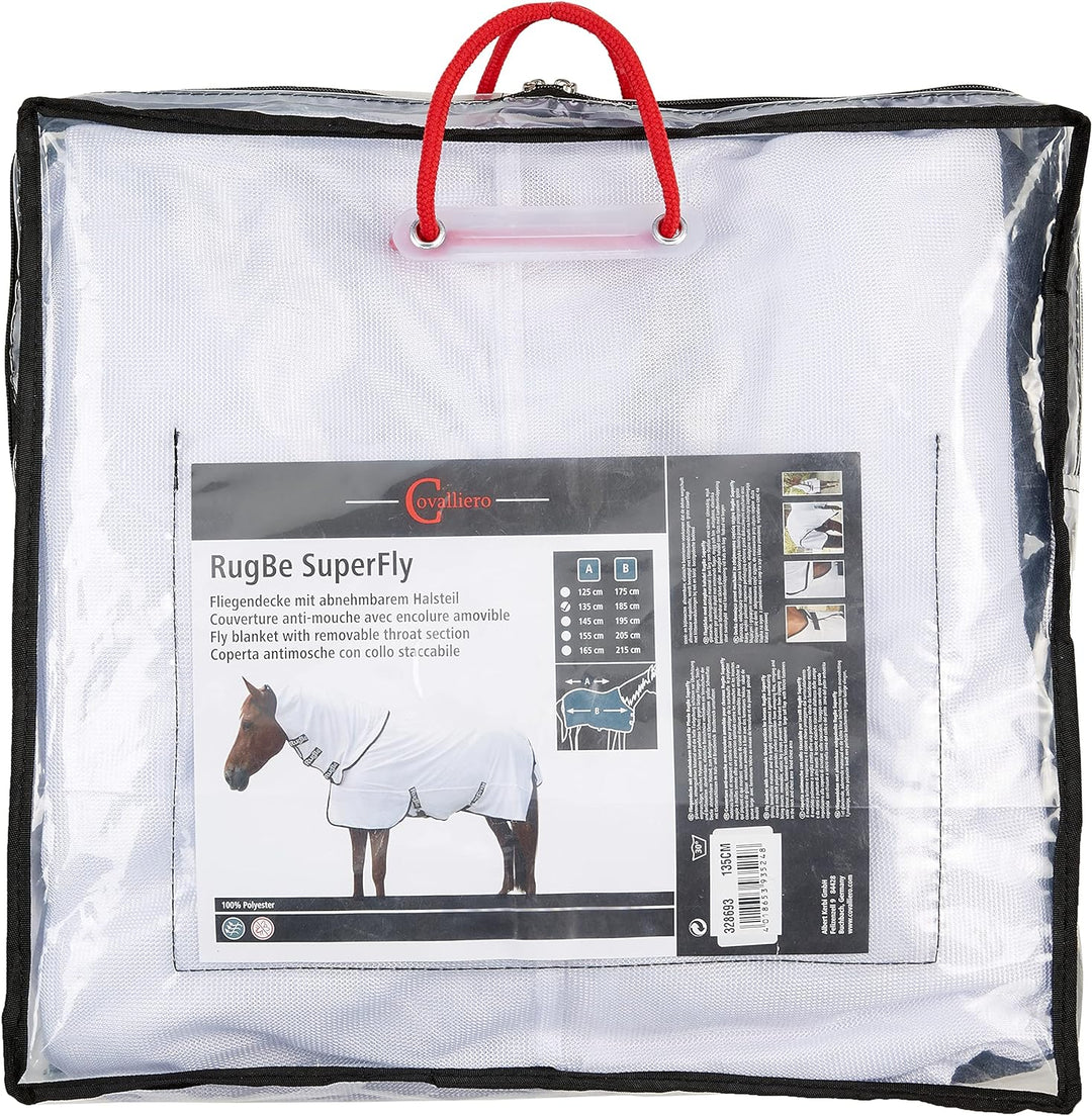 Kerbl 328693 Fliegendecke Superfly inklusiv Halsteil, weiss, 135 cm (1er Pack) weiss 135, weiss 135