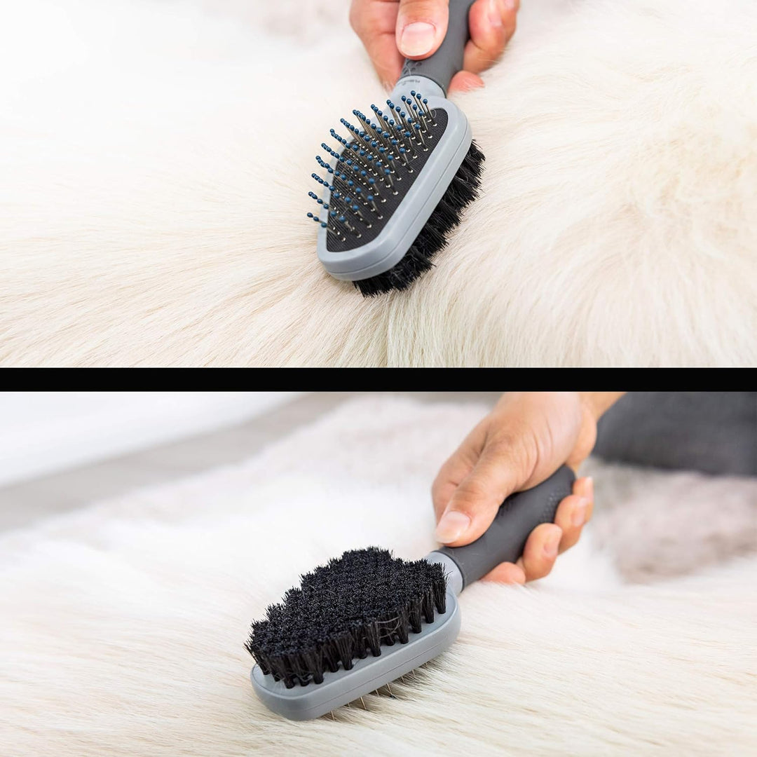 FURminator Doppelbürste für Hunde und Katzen - Fellpflege 2in1-Bürste zur Entfernung von Knoten, los