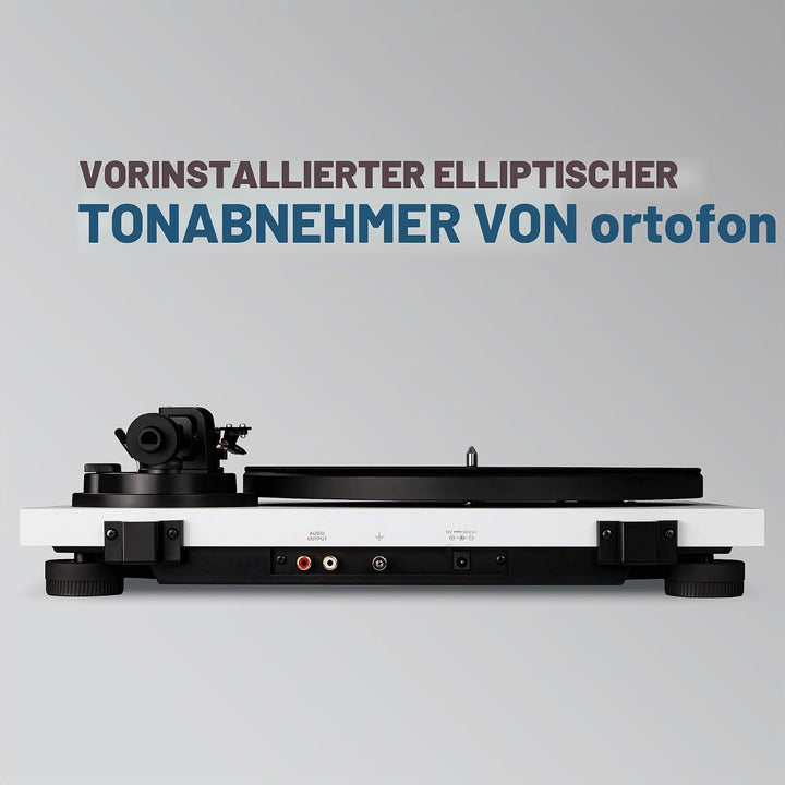 Reloop Turn 2-Wei Analoger HiFi Plattenspieler für Audio Puristen, Weiss, Weiss