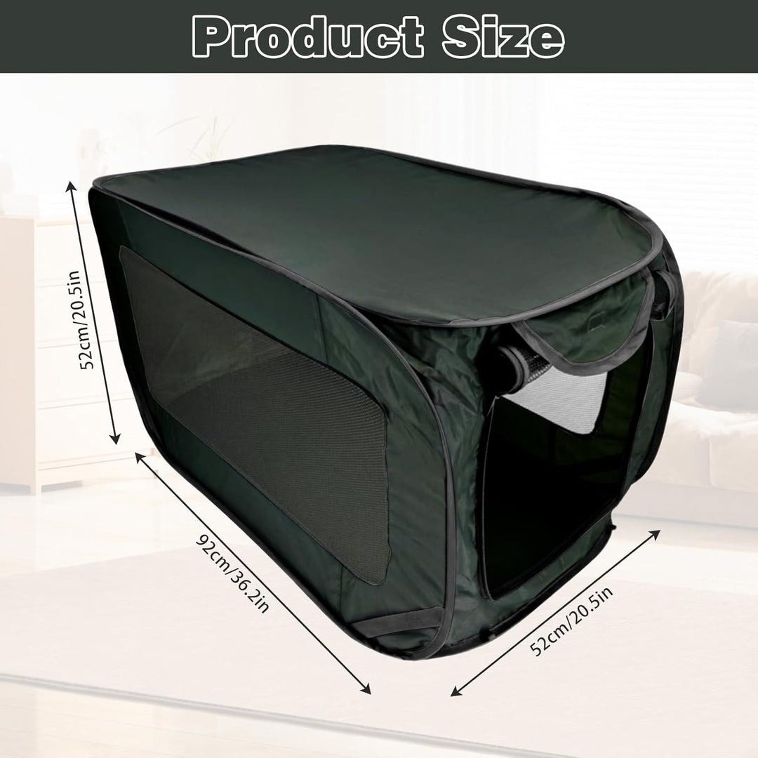 Hundetransportbox Faltbar 92×52×52 cm,Hundebox Auto mit Doppeltüren aus Oxford Stoff,Tragbare Pop-Up