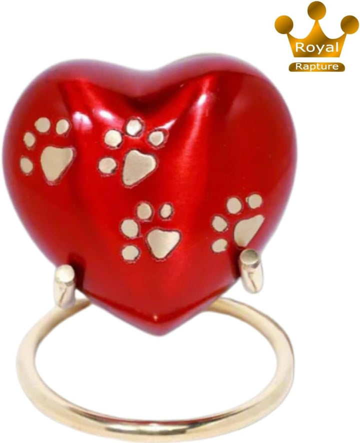 Royal Rapture Urn for Ashes Paw Heart Funeral Cremation Memorial Keepsake Pet Dog Cat |with Stand (R