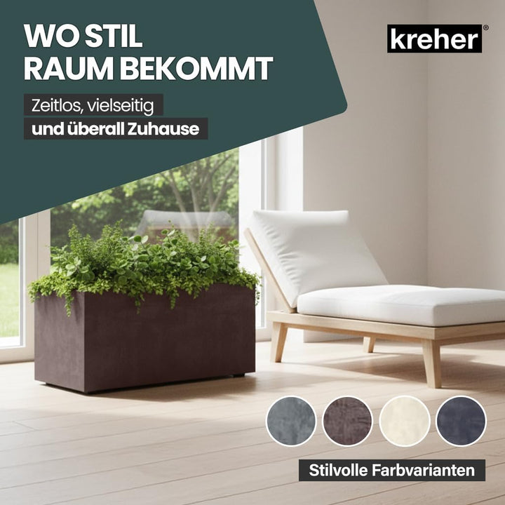 Kreher XL Pflanzkasten Millennium in verschiedenen Formaten und Farben. Tolle Naturstein Optik in Br