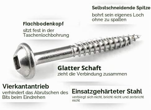 Silverline Zinc Pocket-Hole Screws Washer Head - Coarse