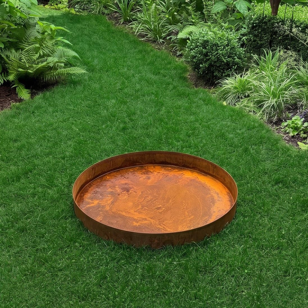 Wasserbecken / Wasserspiegel - Runde CORTEN Schale 80cm | Feuerschale Corten-Stahl 80, Corten-Stahl