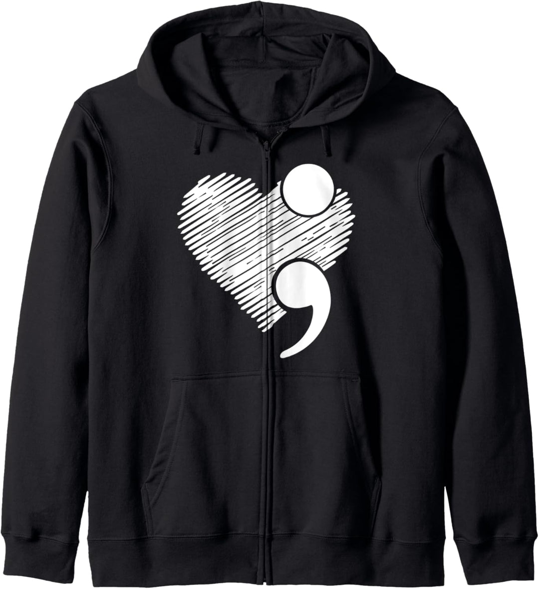 Suicide Awareness - Suicide Prevention Heart Semikolon Geschenk Kapuzenjacke