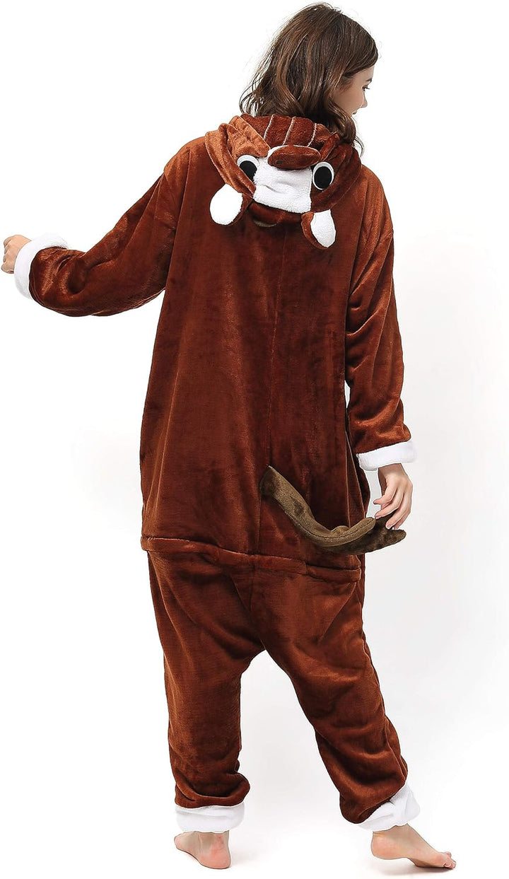 Katara 1744 (30+ Designs) Pferde-Kostüm Pony braun, Unisex Onesie/ Pyjama-Qualität für Erwachsene &