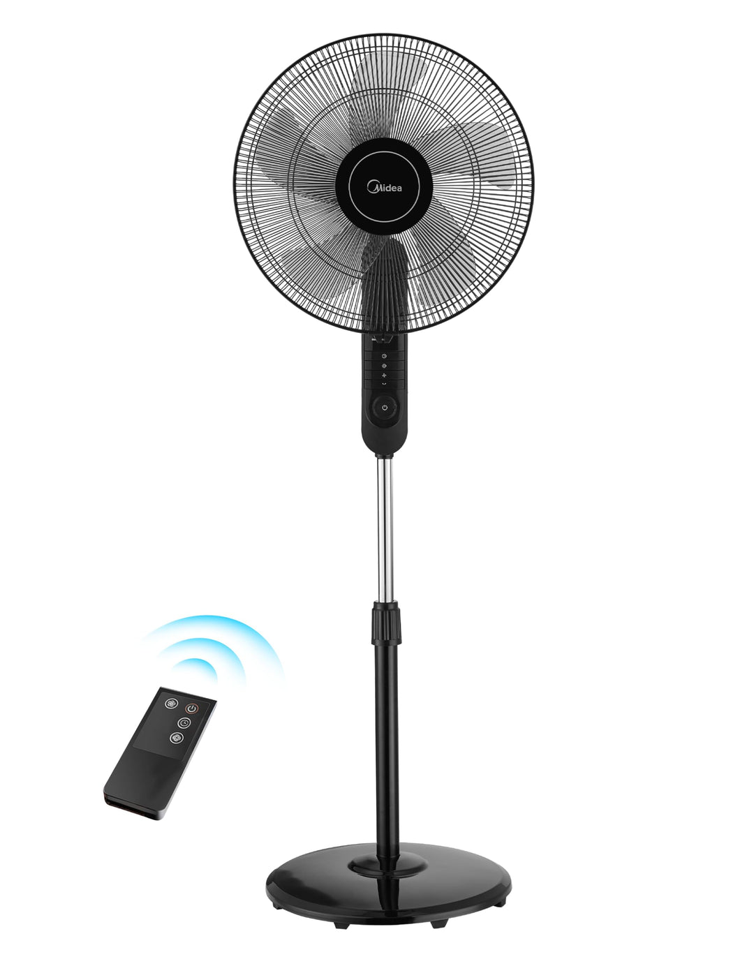 Midea FS40-15FR Standventilator Leise mit Fernbedienung,3 Geschwindigkeitsstufen,LED Anzeige, 7,5H T