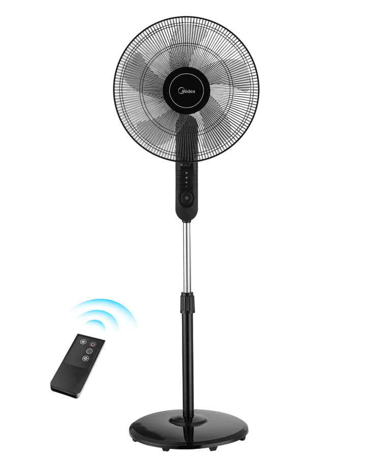 Midea FS40-15FR Standventilator Leise mit Fernbedienung,3 Geschwindigkeitsstufen,LED Anzeige, 7,5H T