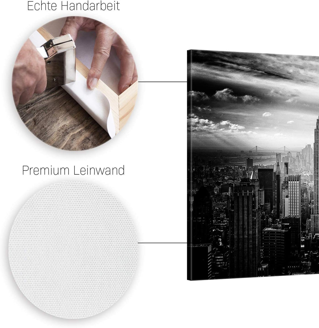 ge Bildet Bild auf Leinwand | Empire State Building in New York in 120x80 cm als Wandbild XXL | Wand