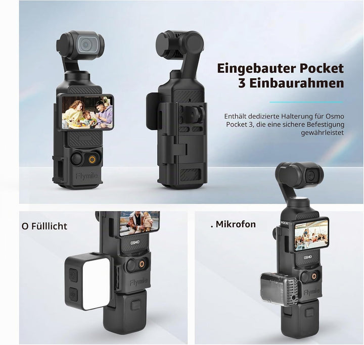 2M Pocket 3 4 Selfie Stick Stativ für GoPro Action Kamera, ausziehbarer Vlog Halter, kompatibel mit