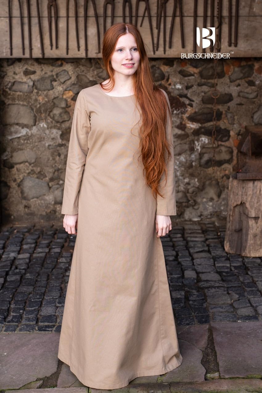 Burgschneider Mittelalter LARP Unterkleid Freya – Hanf XXXL 3XL Hanf, 3XL Hanf