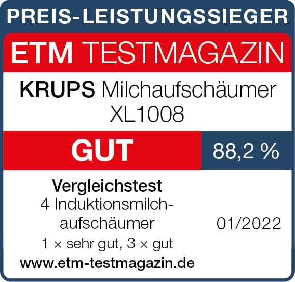 Krups Elektrischer Milchaufschäumer XL1008 | Bis zu 150 ml Aufschäumkapazität | Einfache Bedienung a