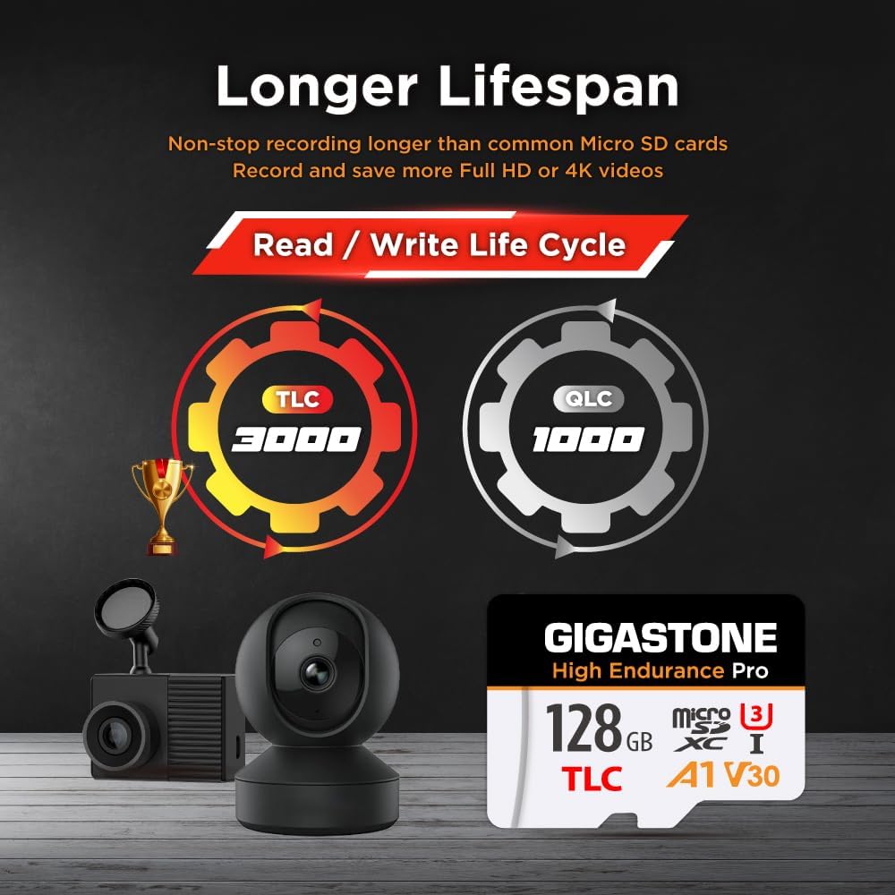 GIGASTONE 128 GB Micro-SD-Karte 2er-Pack, hohe Ausdauer Pro Series Geschwindigkeit bis zu 100 MB/s,