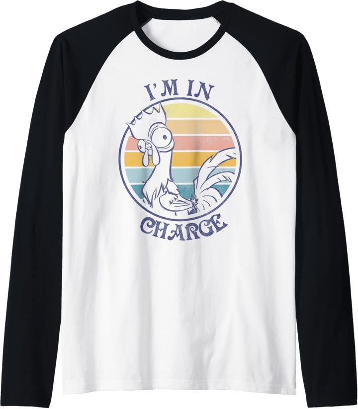 Disney Moana Hei Hei I'm In Charge Sunset Fleece Raglan