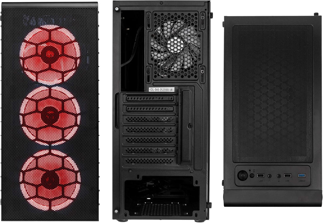 KOLINK Observatory Lite Mesh Midi Tower PC Gehäuse ATX RGB PC-Gehäuse, Gaming PC Case, Tempered Glas