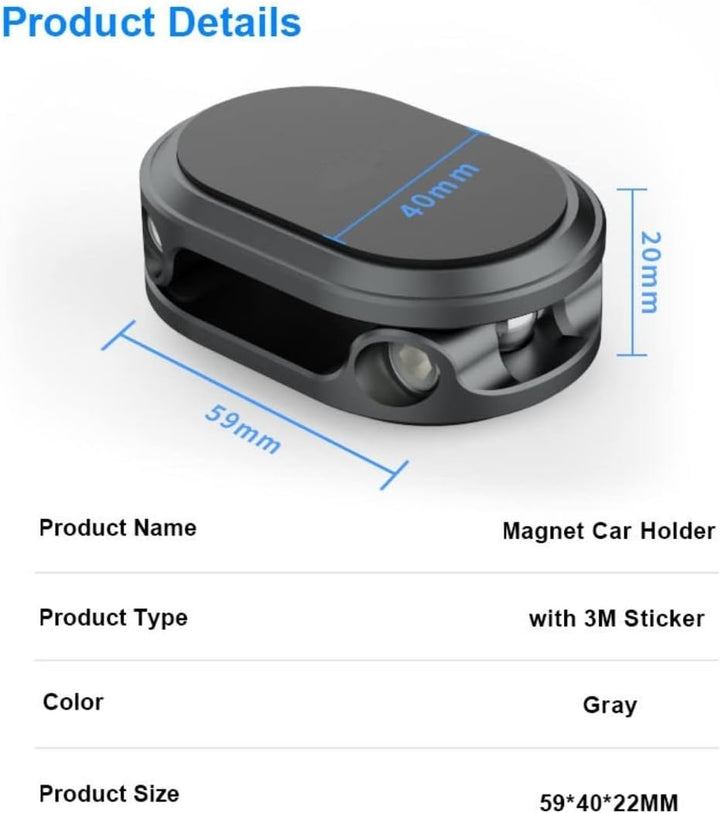 Mini Power Handyhalterung Auto Magnet (Top.1 von Magnetkraft & Fällt Nie ab) 360° Verstellbar magnet