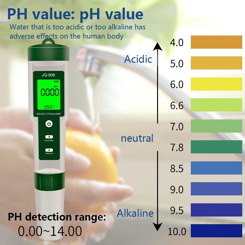 WANGCL 10-in-1 LCD-Digital-Messgerät, Bodentestgerät für Garten, PH/TDS/EC/Salzgehalt, Redox/H2, was