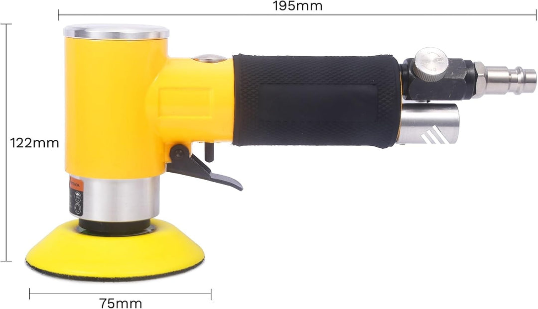 Mini Exzenterschleifer Druckluft Schwingschleifer Polierer,Hohe Geschwindigkeit 12000 RPM,Schleifmas