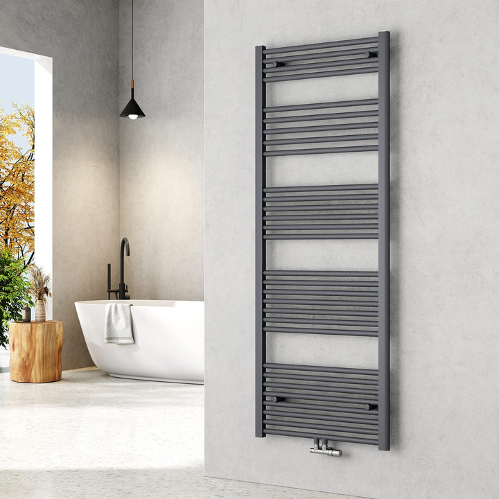 EMKE Handtuchheizkörper 1600x600 mm - Gerade Badheizkörper mit Mittelanschluss, Effizienter Handtuch