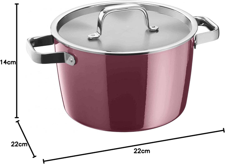WMF Fusiontec Aromatic Kochtopf gross 22cm, Fleischtopf Induktion 4,7l, Deckel mit Kondensationsnopp