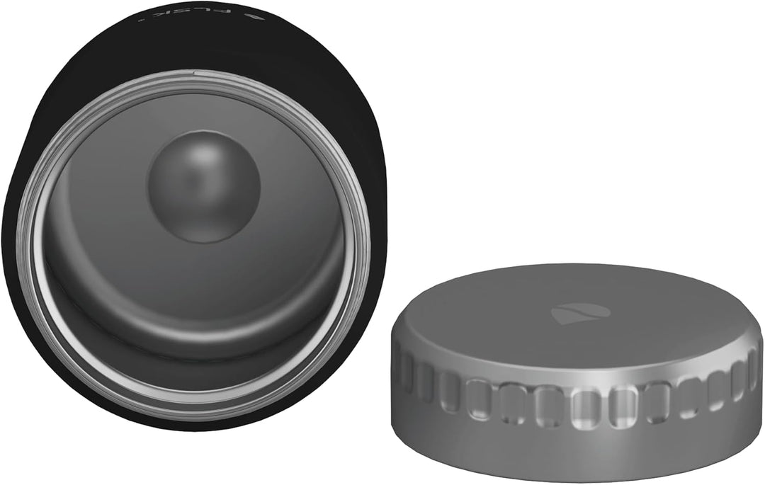 FLSK Food Jar black Thermobehälter für Essen [600ml] – hält 8 Std. warm & 24 Std. kalt – VICC®-Techn