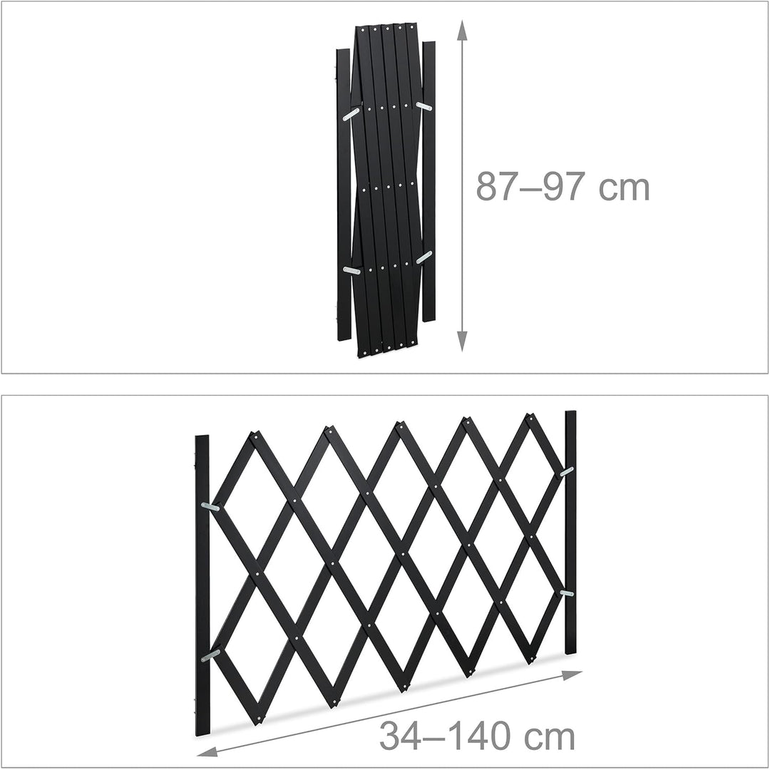 Relaxdays Hundeabsperrgitter, ausziehbar bis 140 cm, 87-97 cm hoch, Bambus, Hunde Schutzgitter für T