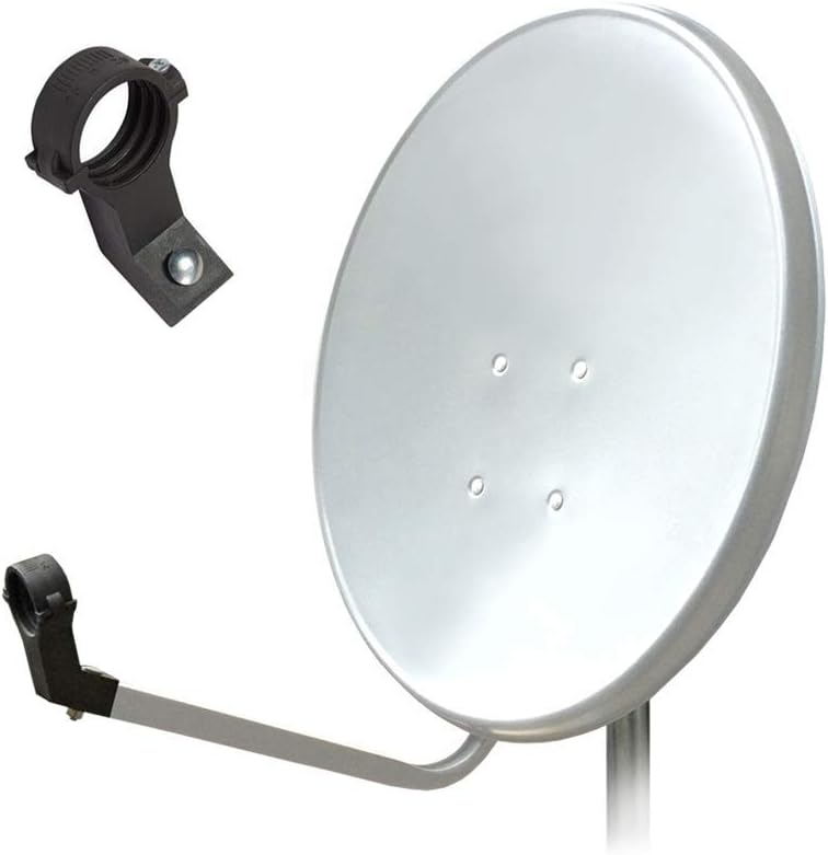 60cm HD Sat Anlage Twin LNB + 50m Koaxialkabel 135dB + 2 F-Stecker Digital 2 Teilnehmer Antenne Weis